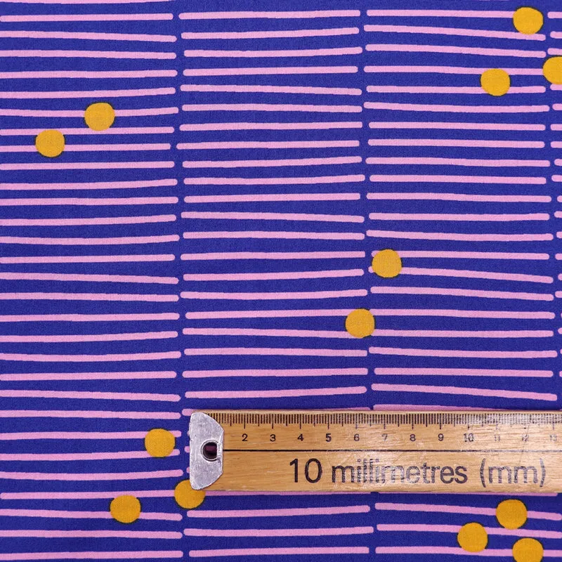 100% Cotton Poplin - Shutters - Blue, Pink and Yellow