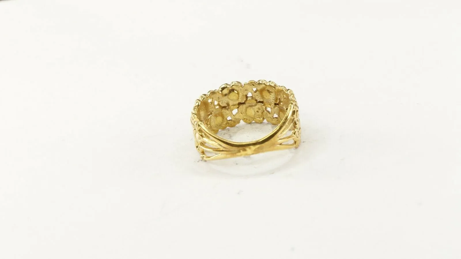 22k Ring Solid Gold ELEGANT Charm Woman Floral Band SIZE 8 RESIZABLE r2442