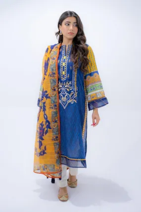 3 PIECE - Printed Embroidered Lawn Suit  KPR- 00444