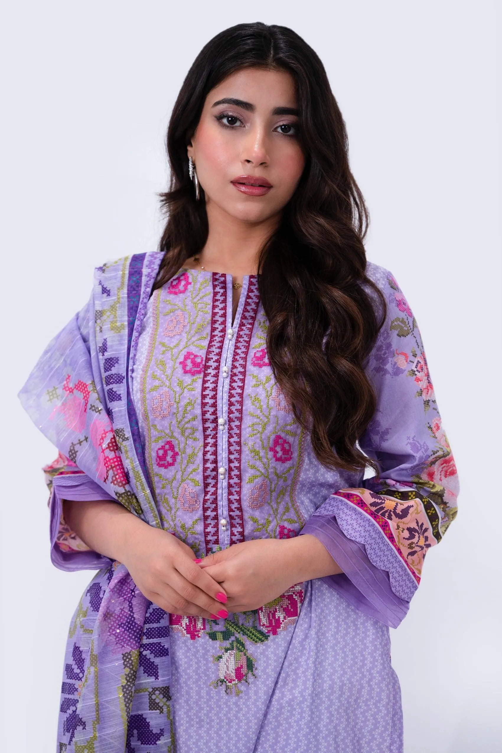 3 PIECE - Printed Embroidered Lawn Suit KPR- 00448