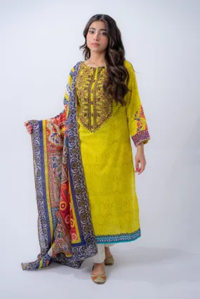 3 PIECE -Printed Embroidered Lawn Suit  KPR- 00532