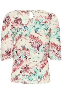 3510- Floral Print Blouse - Fransa