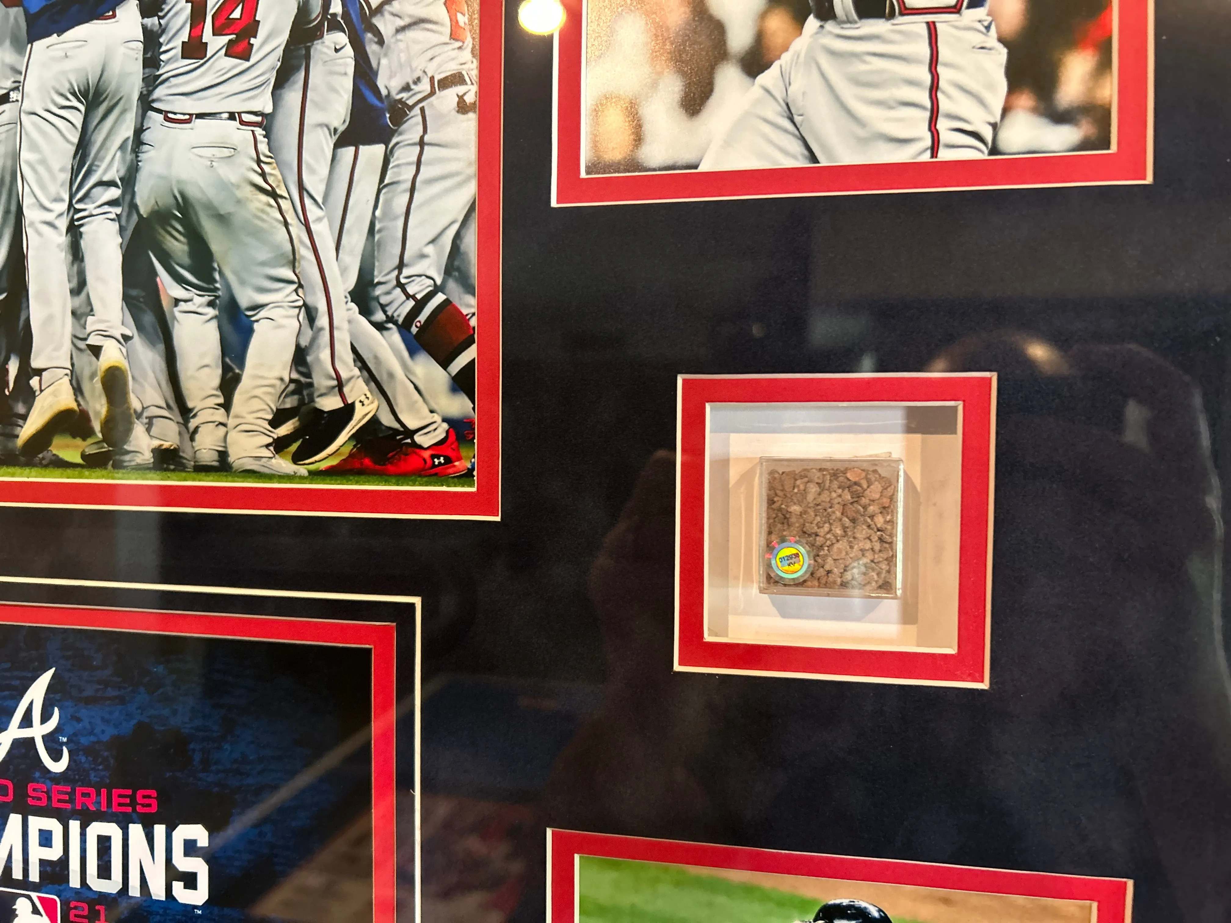 Atlanta Braves Fanatics Authentic 2021 MLB World Series Champions 5-Photo Collage with a Capsule of Game-Used World Series Dirt 