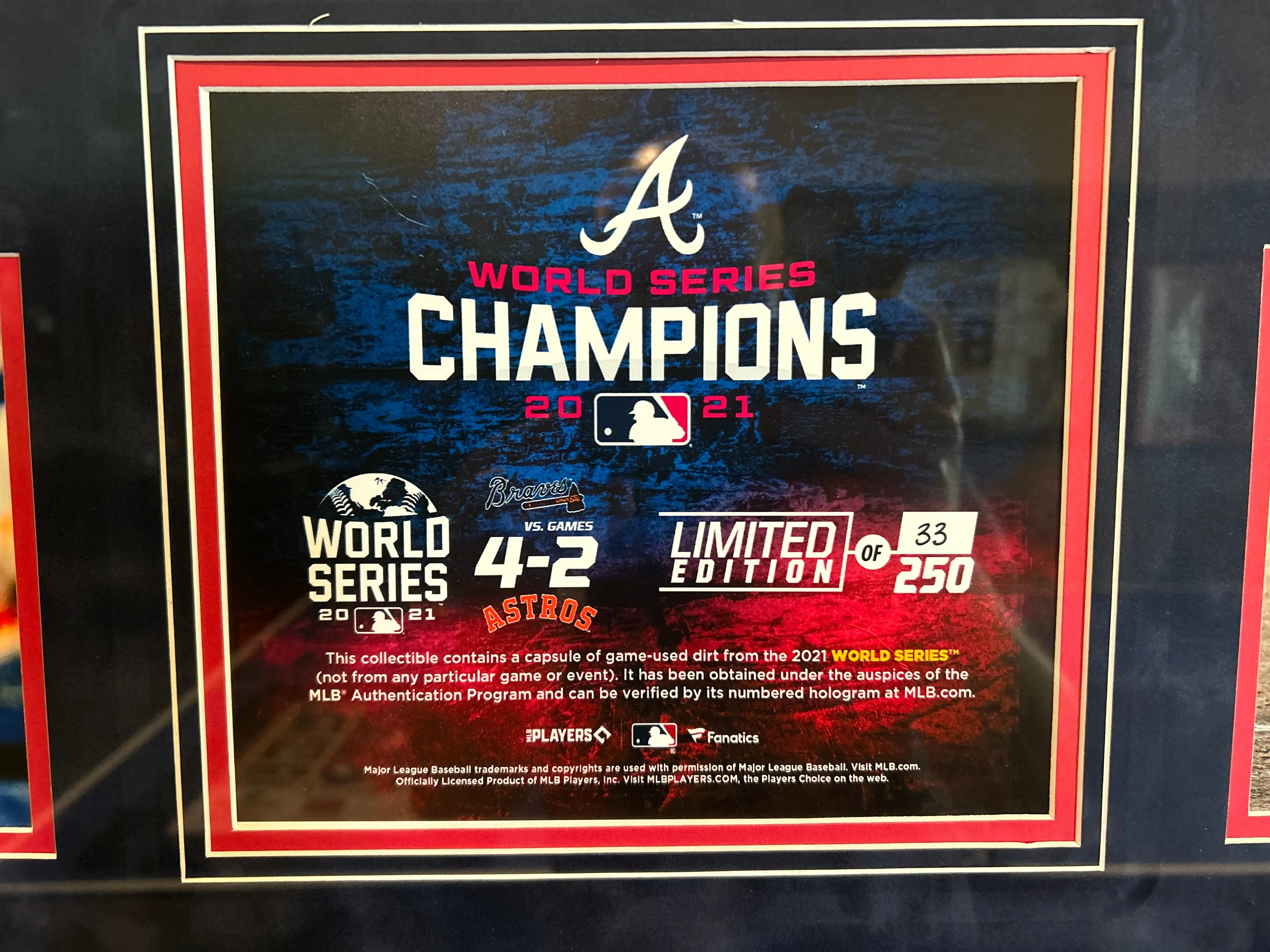 Atlanta Braves Fanatics Authentic 2021 MLB World Series Champions 5-Photo Collage with a Capsule of Game-Used World Series Dirt 