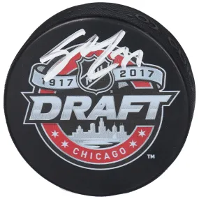 Autographed Buffalo Sabres Casey Mittelstadt Fanatics Authentic 2017 NHL Draft Logo Hockey Puck