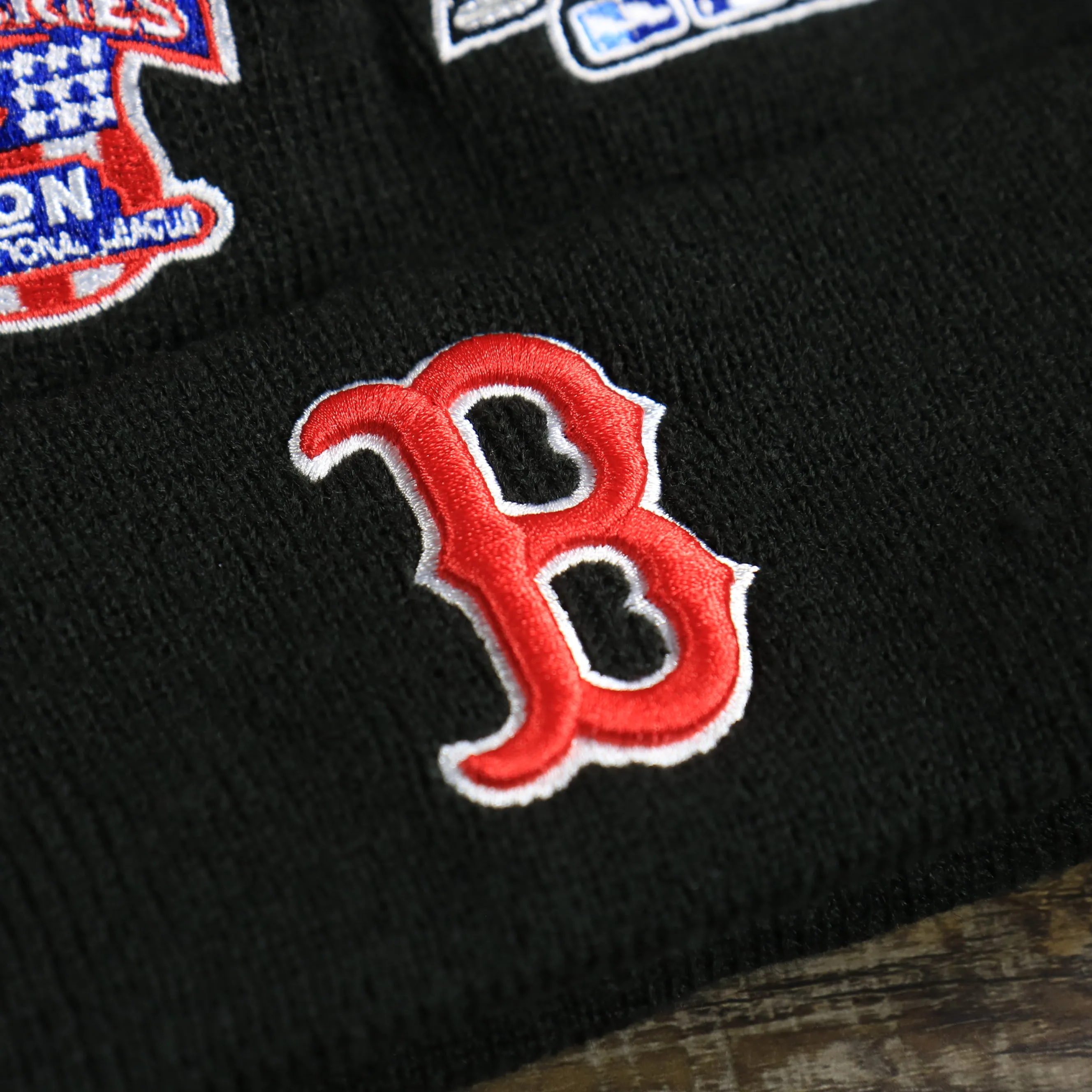 Boston Red Sox All Over World Series Side Patch 9x Champion Knit Cuff Beanie | New Era, Black