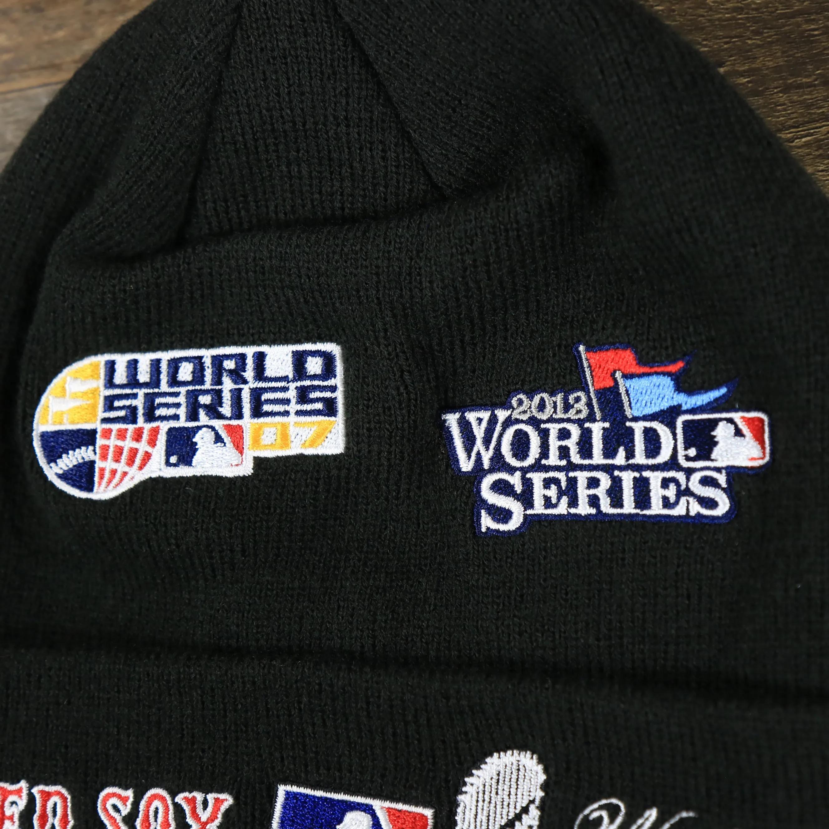 Boston Red Sox All Over World Series Side Patch 9x Champion Knit Cuff Beanie | New Era, Black