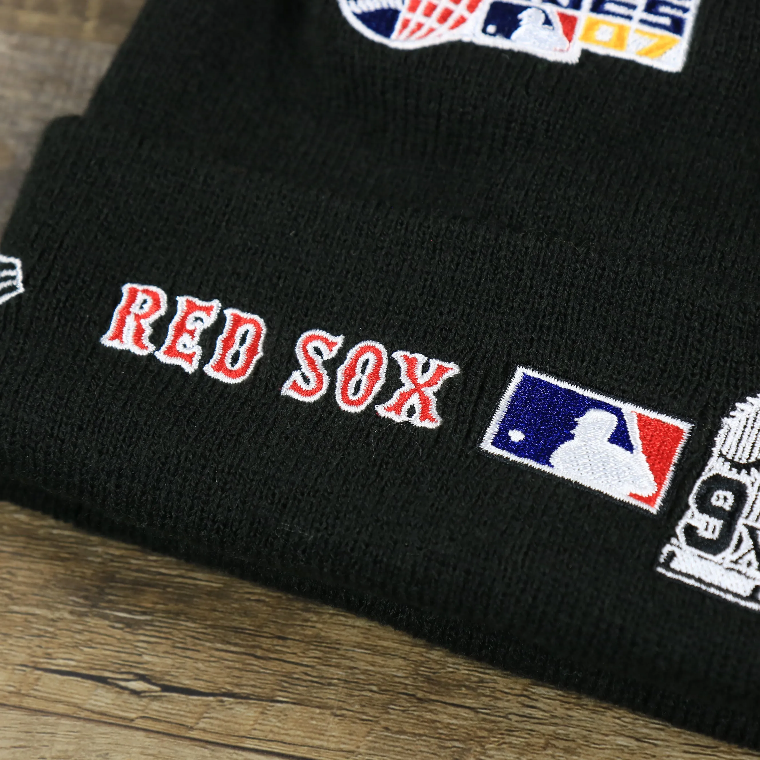 Boston Red Sox All Over World Series Side Patch 9x Champion Knit Cuff Beanie | New Era, Black