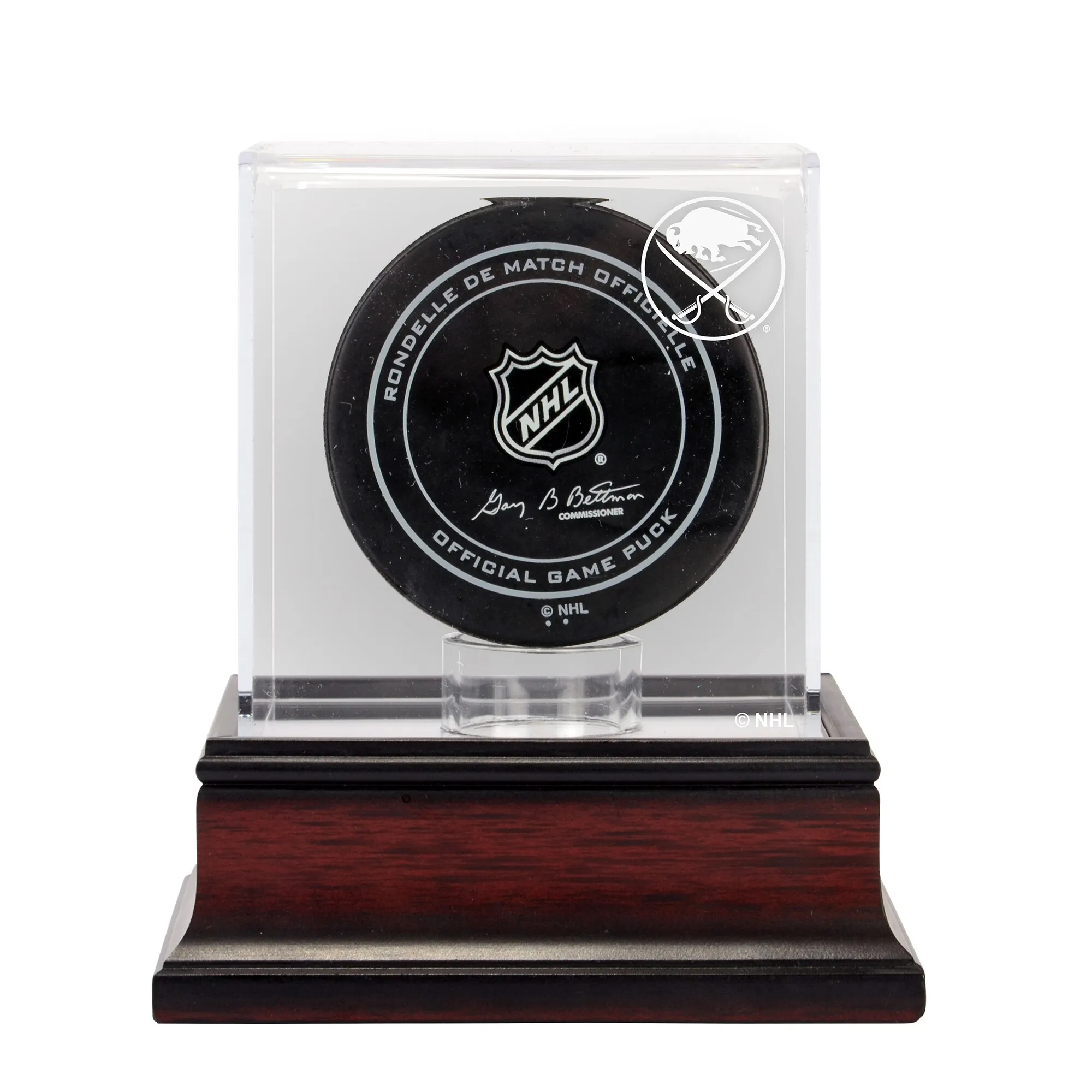 Buffalo Sabres Fanatics Authentic (2020-Present) Mahogany Hockey Puck Logo Display Case