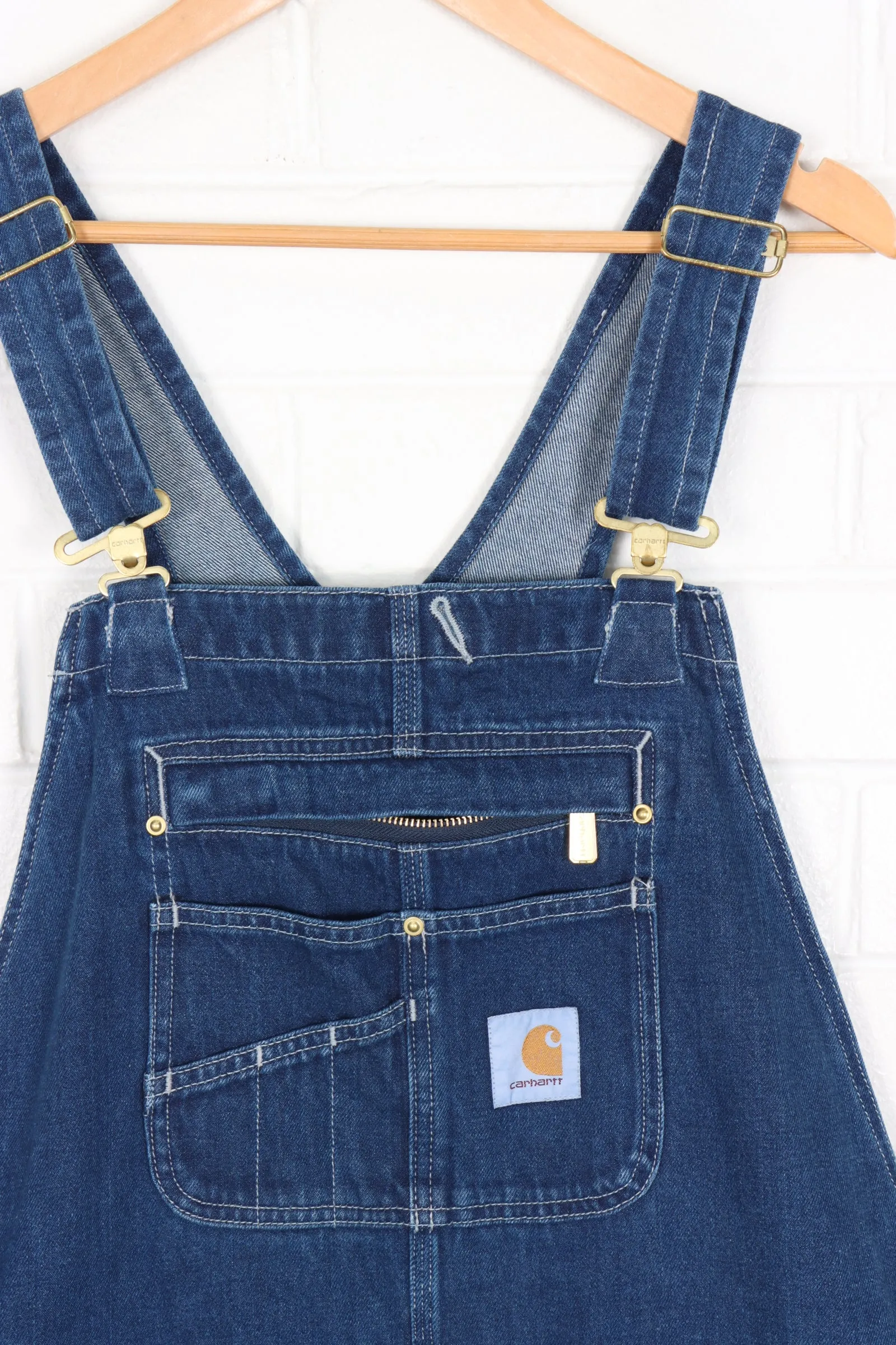 CARHARTT Dark Wash Carpenter 'Loose Fit' Overalls (38 x 32)