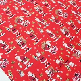 Christmas Cotton - Red - Busy Father Christmas