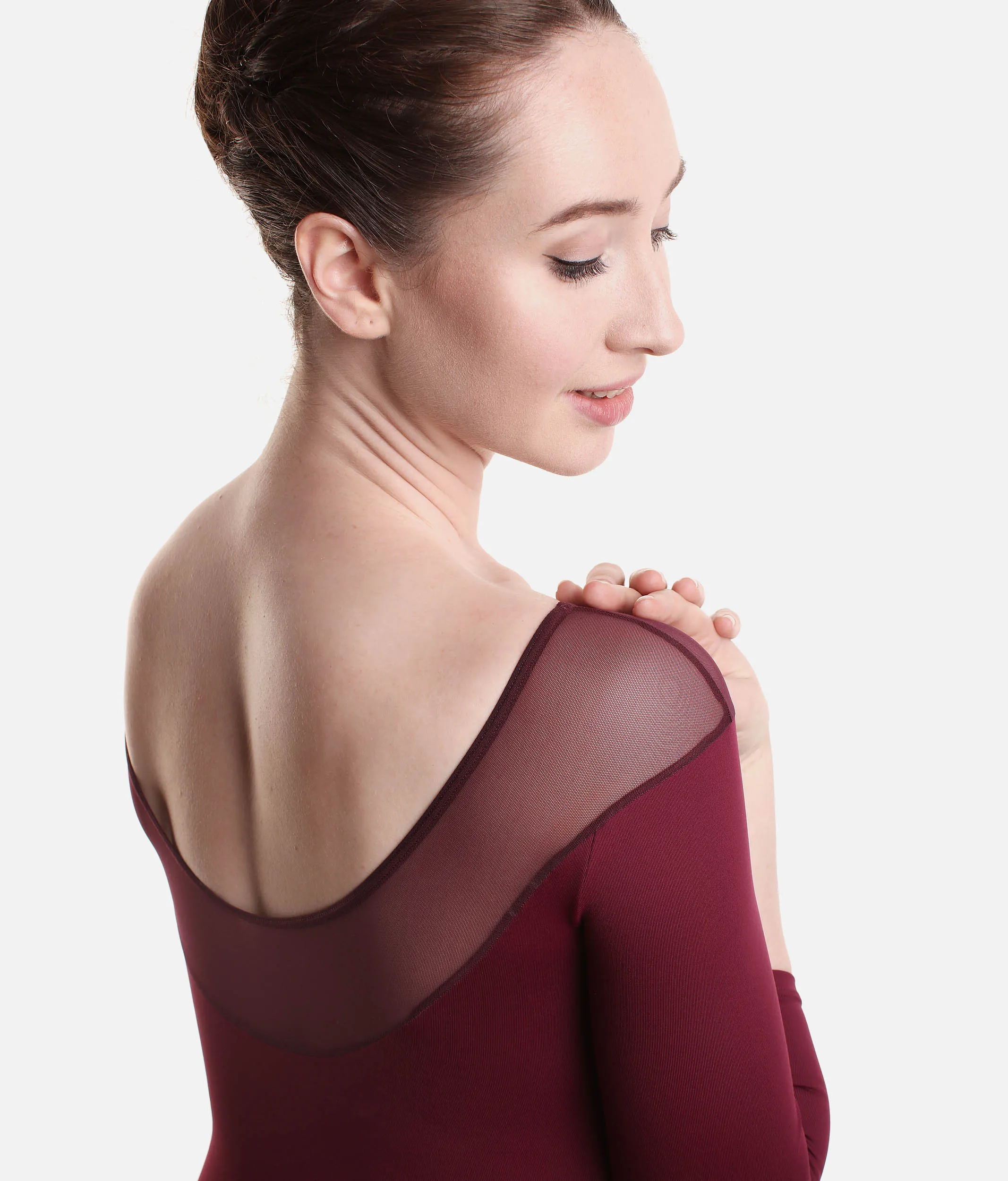 Clara Long Sleeve Dance Leotard, Mesh Details - 31662