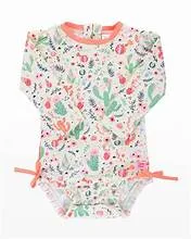 Desert Blossoms 1-Piece Rash Guard Bathing Suit