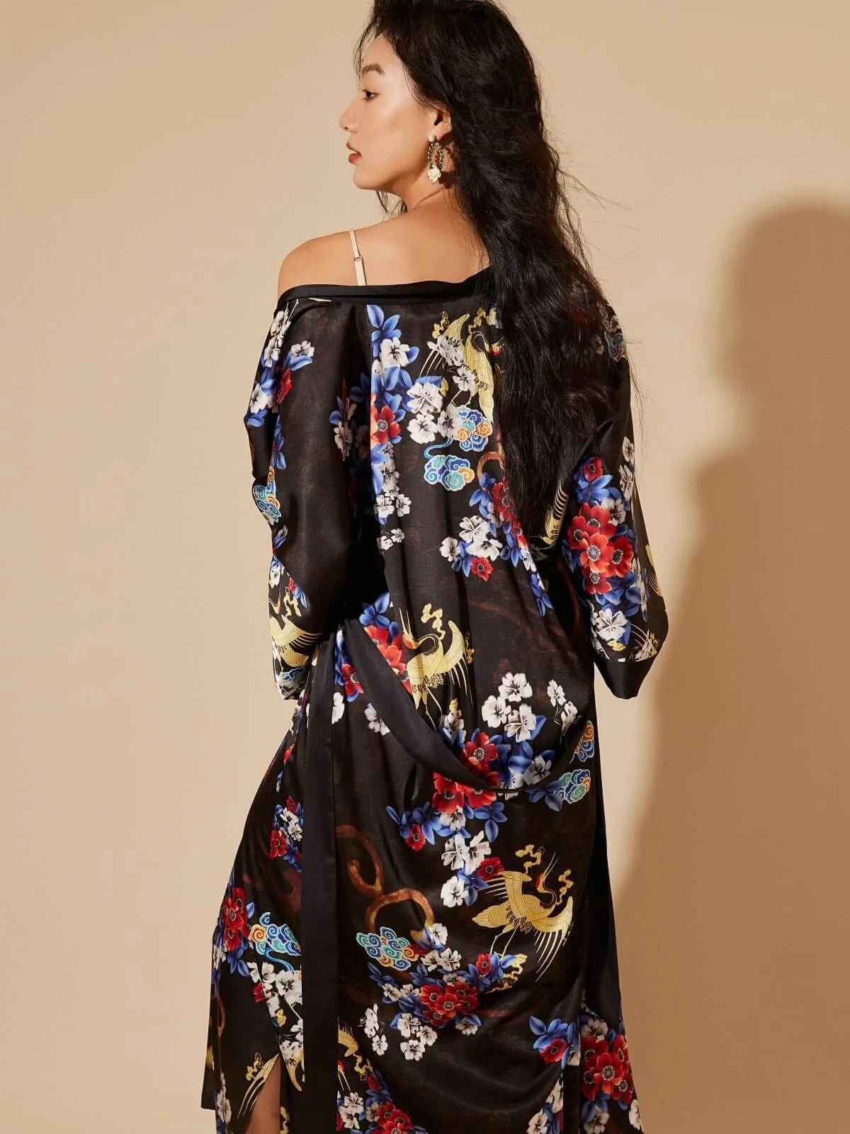 Dragon Floral Kimono Robe