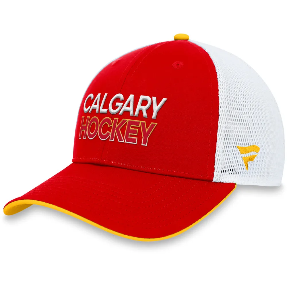 FANATICS CALGARY FLAMES AUTHENTIC PRO RINK STRUCTURED TRUCKER HAT