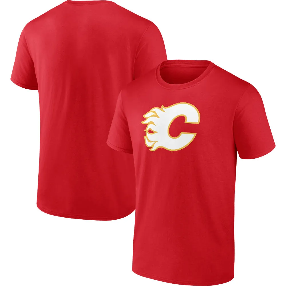 FANATICS CALGARY FLAMES PRIMARY LOGO RED T SHIRT