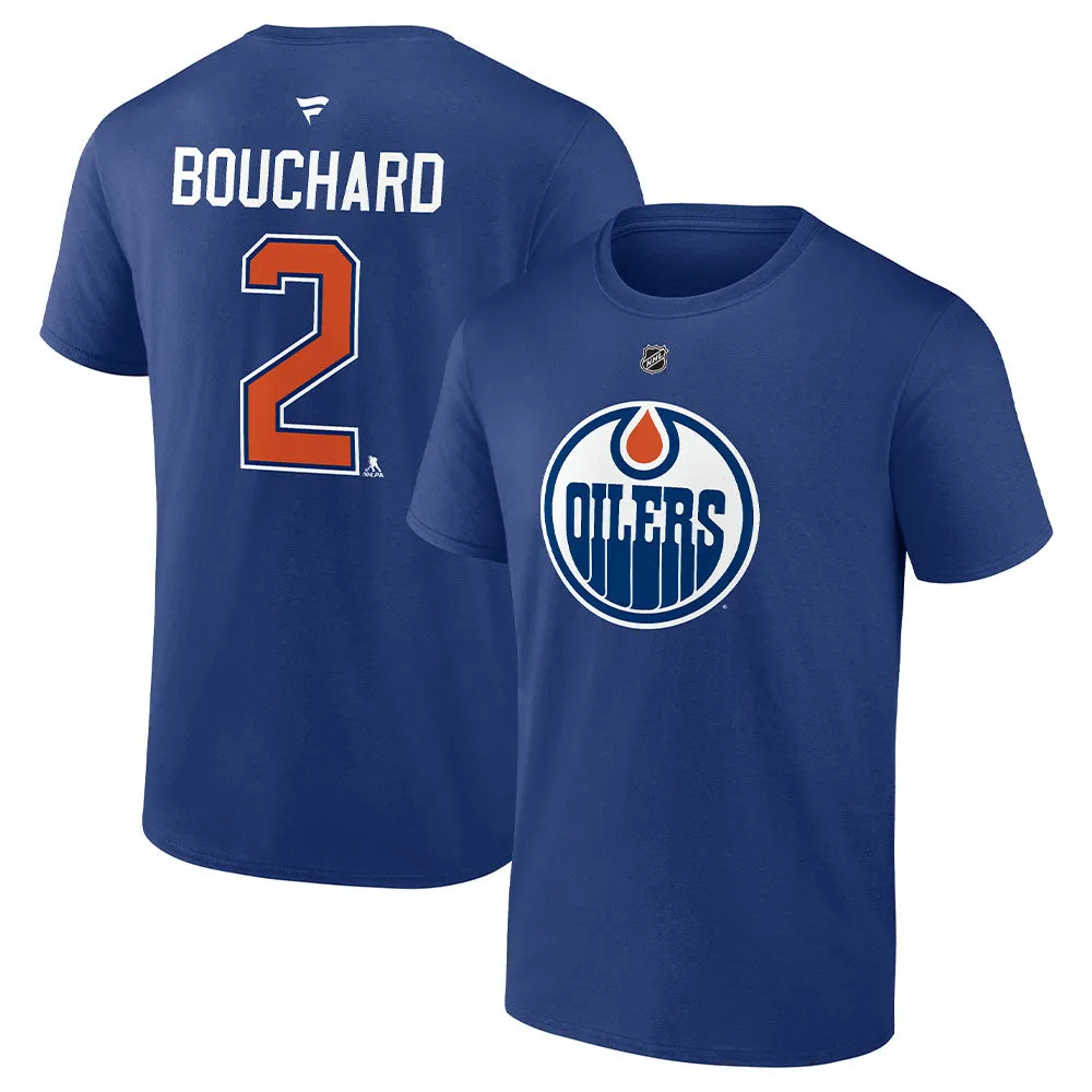 FANATICS EDMONTON OILERS EVAN BOUCHARD NAME AND NUMBER T SHIRT