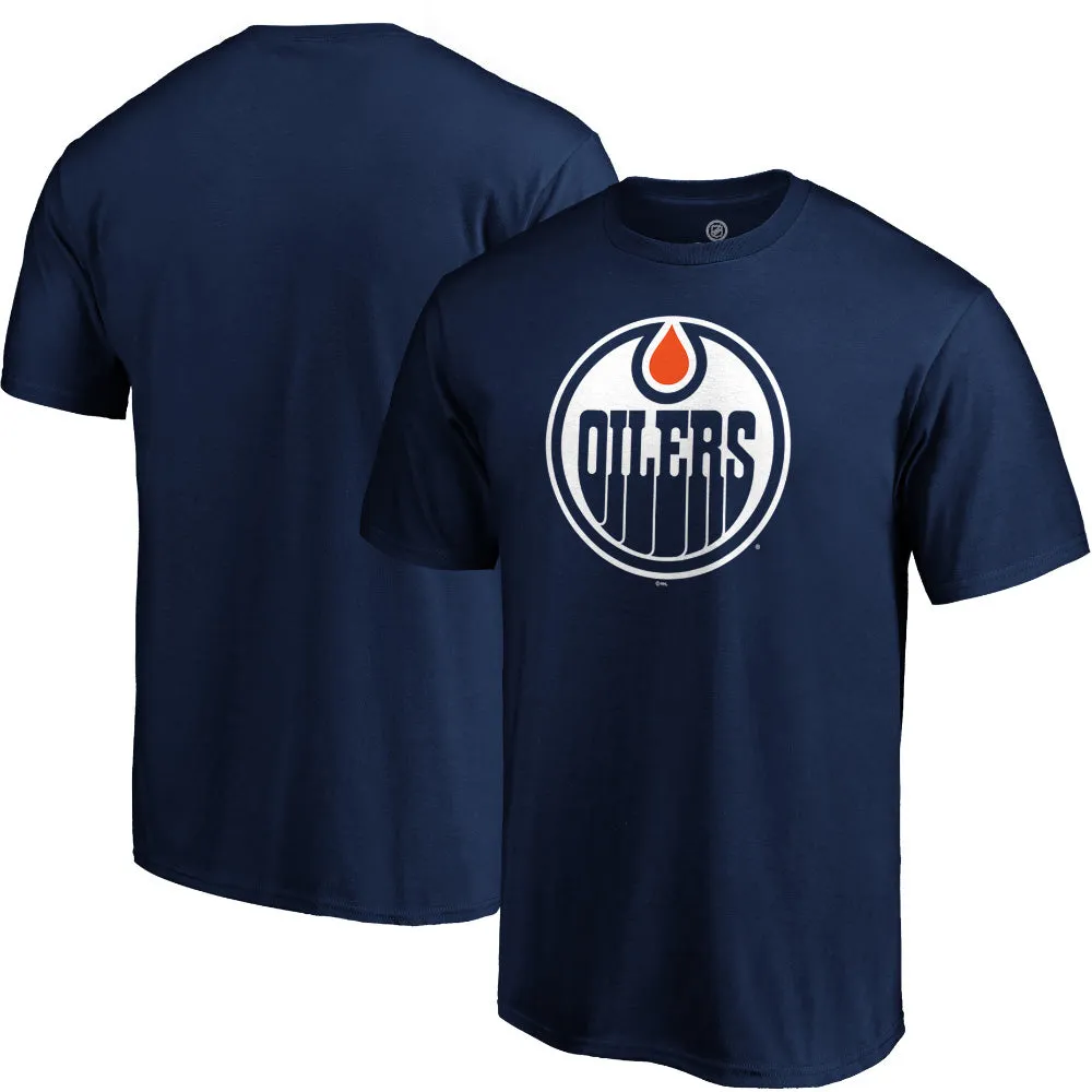 FANATICS EDMONTON OILERS PRIMARY LOGO NAVY T SHIRT