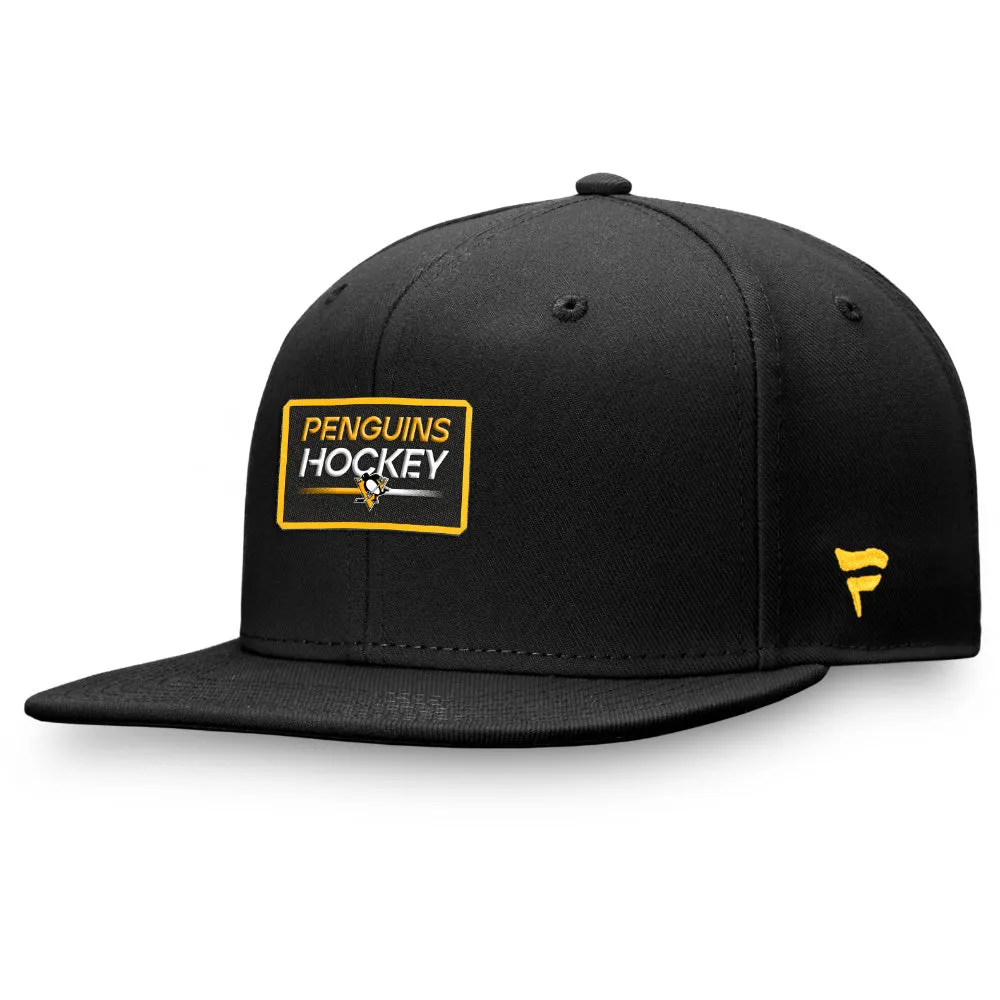 FANATICS PITTSBURGH PENGUINS AUTHENTIC PRO PRIME FLAT BRIM SNAPBACK HAT