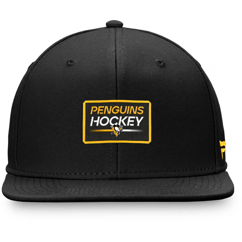 FANATICS PITTSBURGH PENGUINS AUTHENTIC PRO PRIME FLAT BRIM SNAPBACK HAT