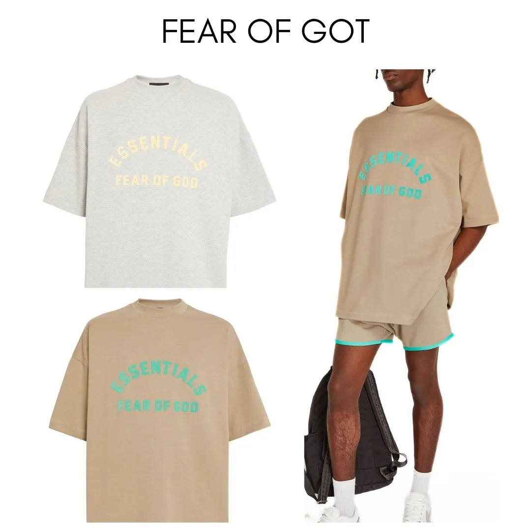 FEAR OF GOD  |Crew Neck Street Style Plain Cotton Short Sleeves Logo