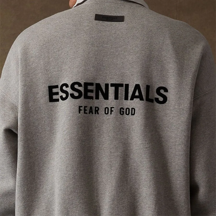 FEAR OF GOD Essentials Felt Logo Crewneck Sweatshirt Dark Oatmeal