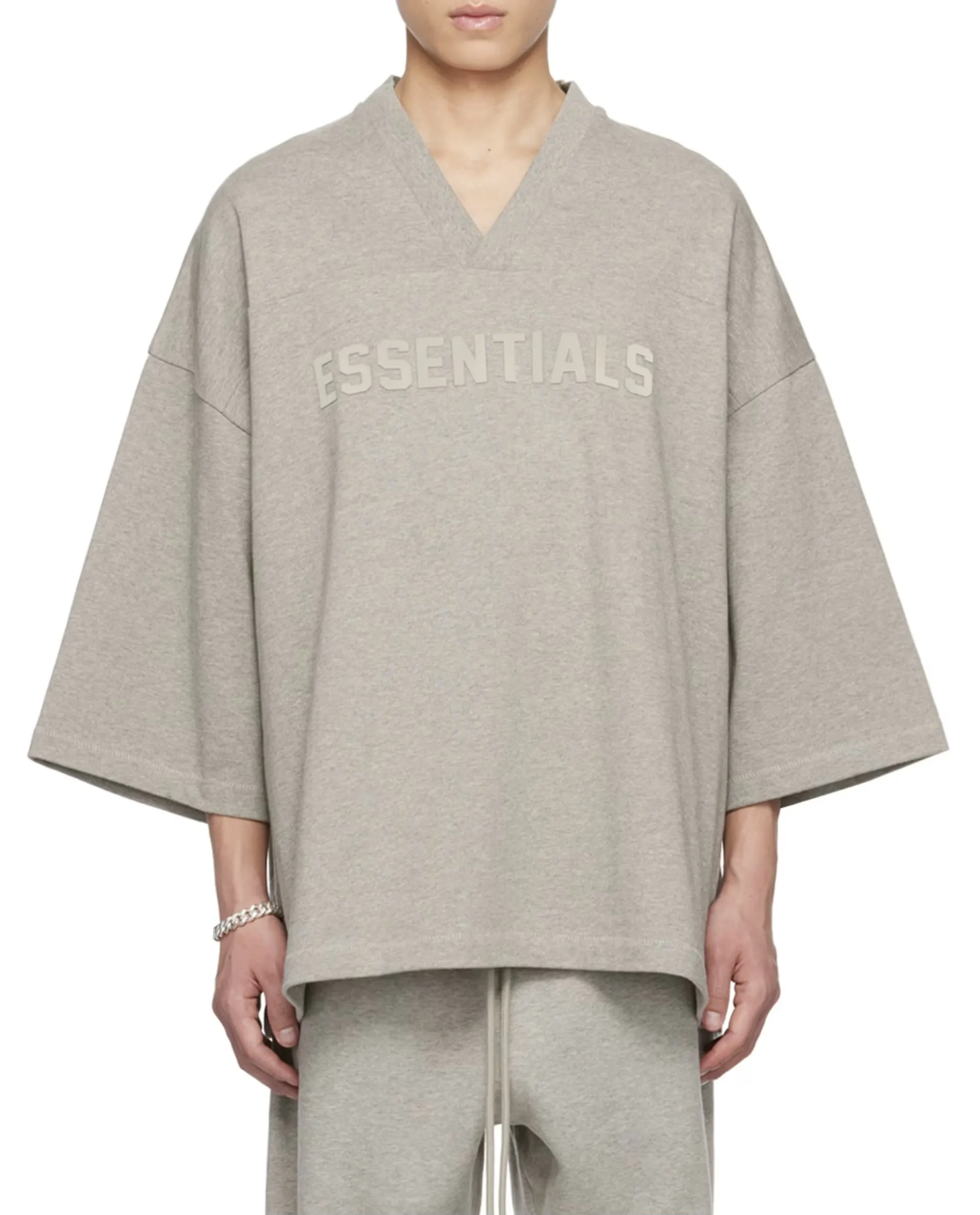 FEAR OF GOD  |Street Style V-Neck Plain Cotton Logo V-Neck T-Shirts