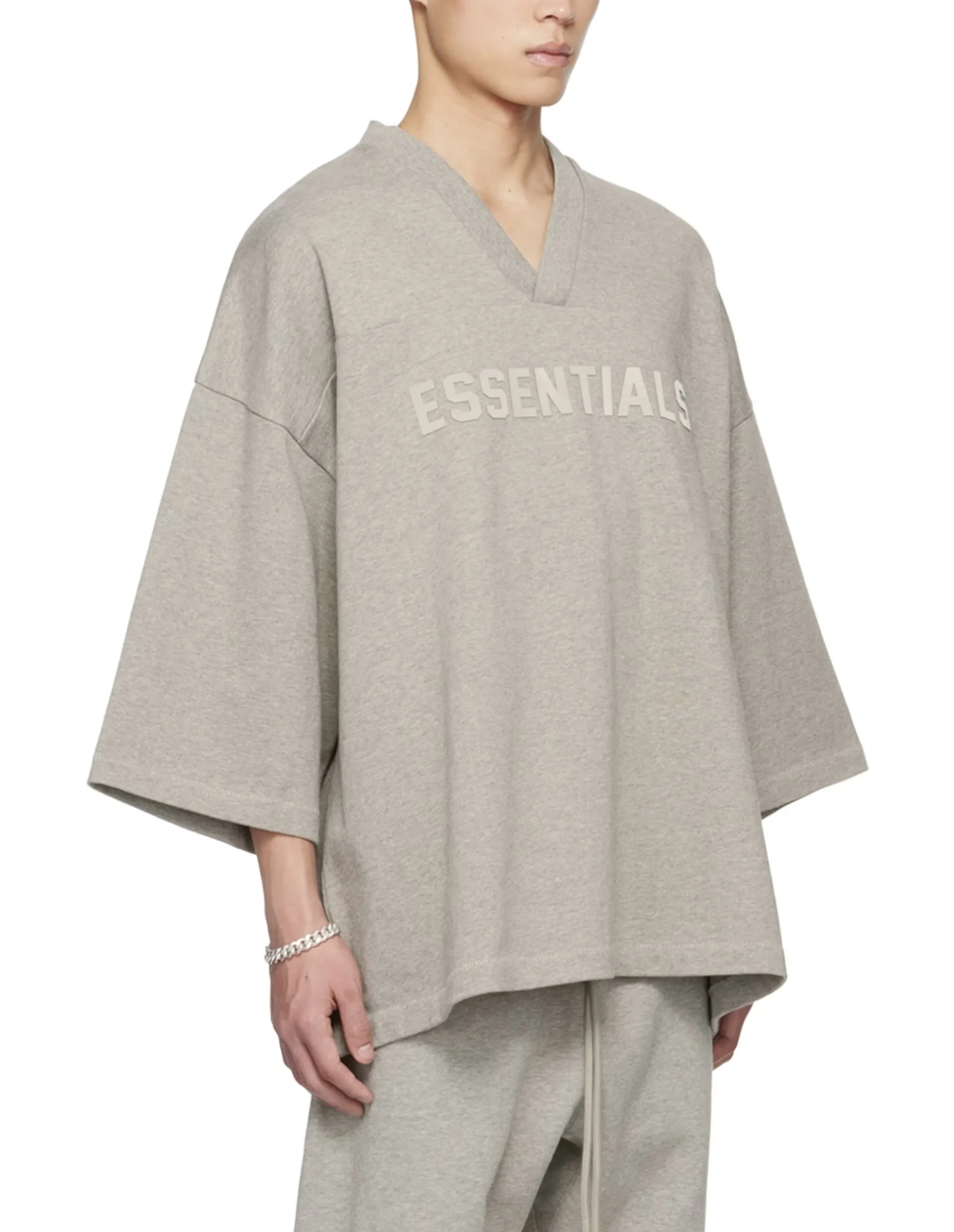 FEAR OF GOD  |Street Style V-Neck Plain Cotton Logo V-Neck T-Shirts