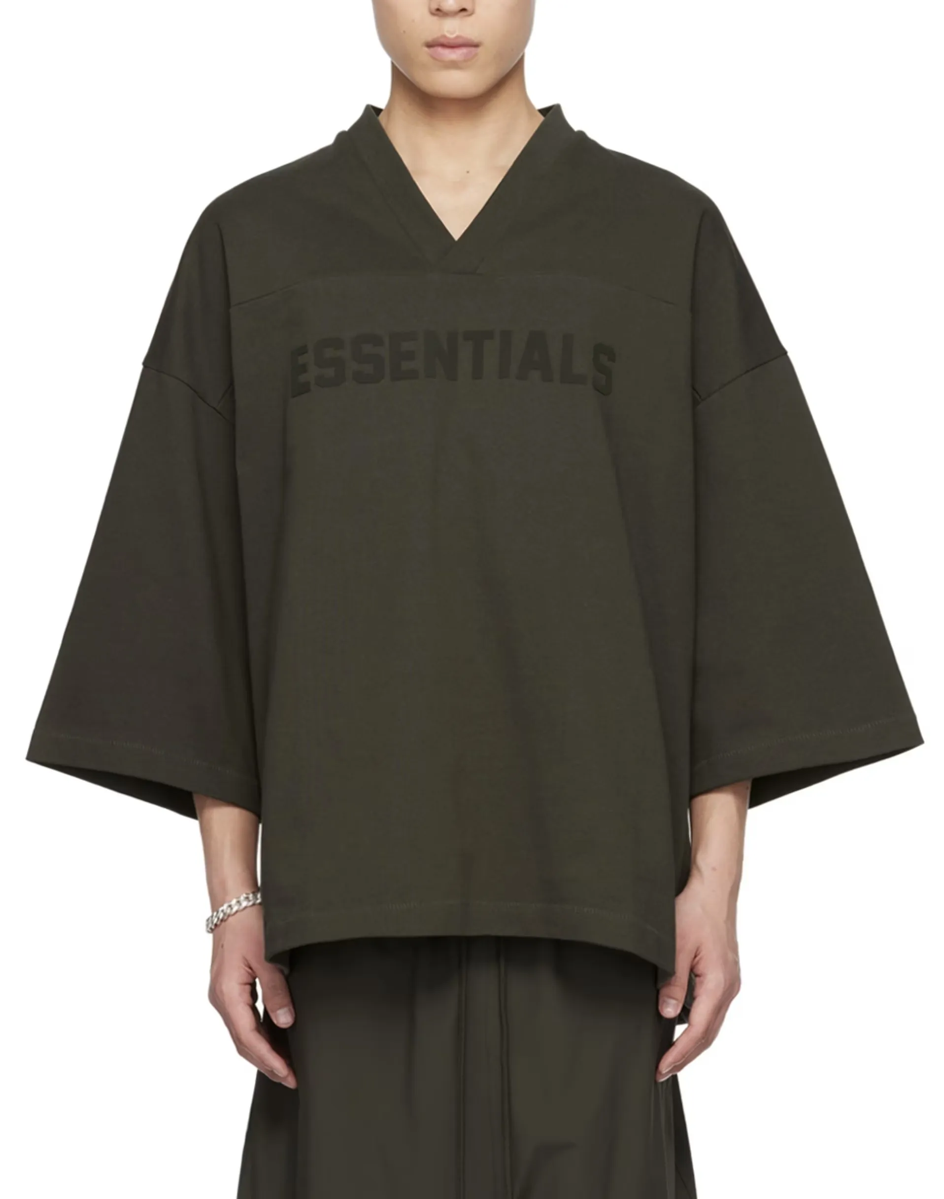 FEAR OF GOD  |Street Style V-Neck Plain Cotton Logo V-Neck T-Shirts