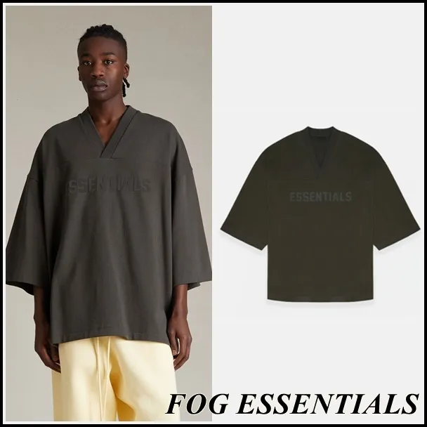 FEAR OF GOD  |Unisex Street Style V-Neck Cotton Short Sleeves Logo