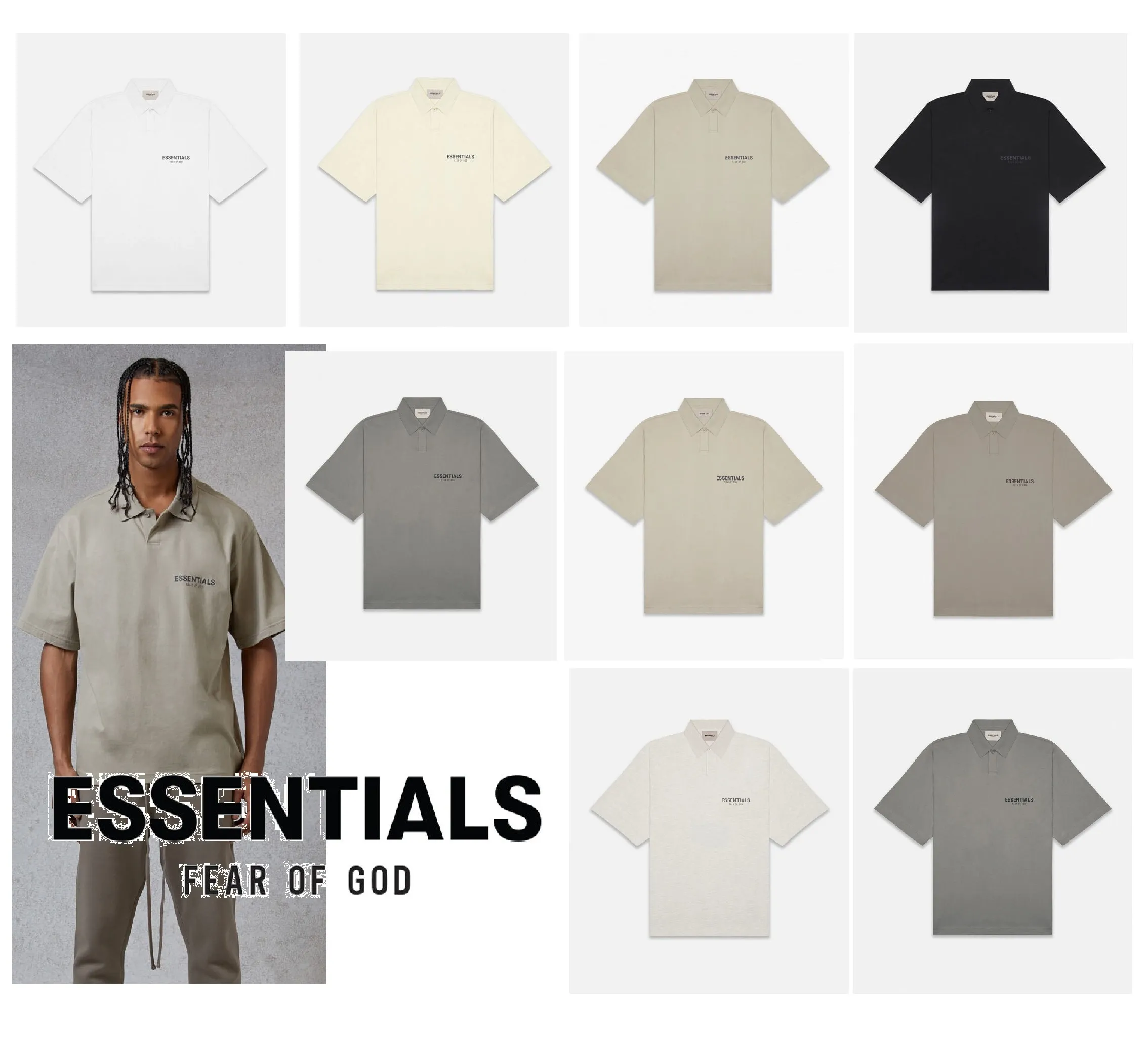 FEAR OF GOD  |Unisex Sweat Street Style Short Sleeves Polos