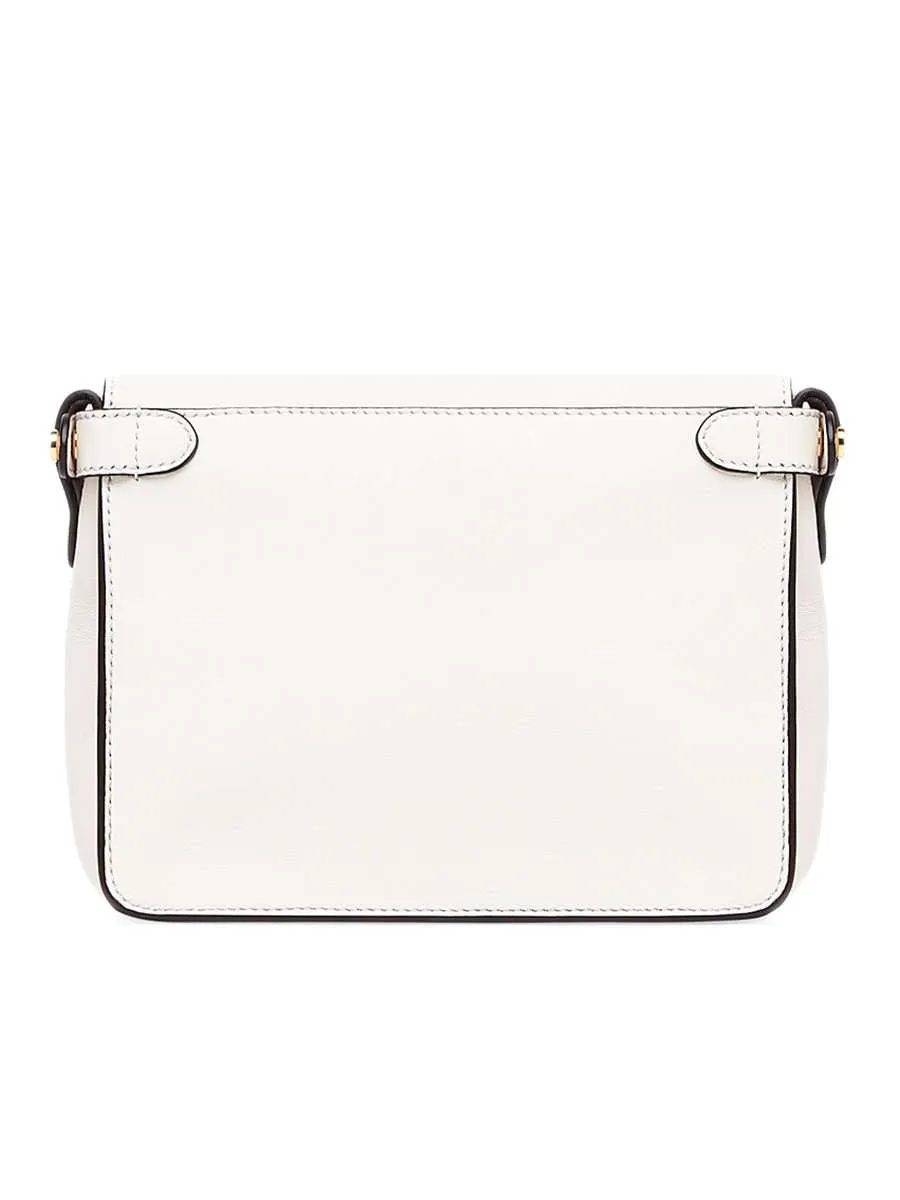 Flip Small White Leather Bag