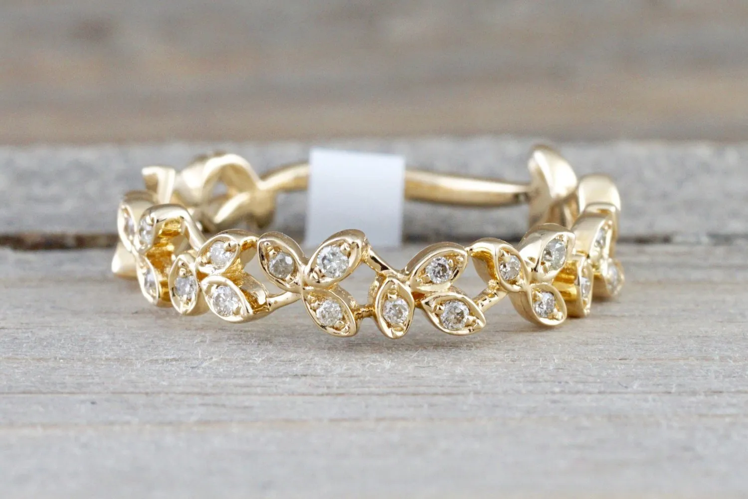 Gold Floral Leaf Diamond Band ASPBR010010