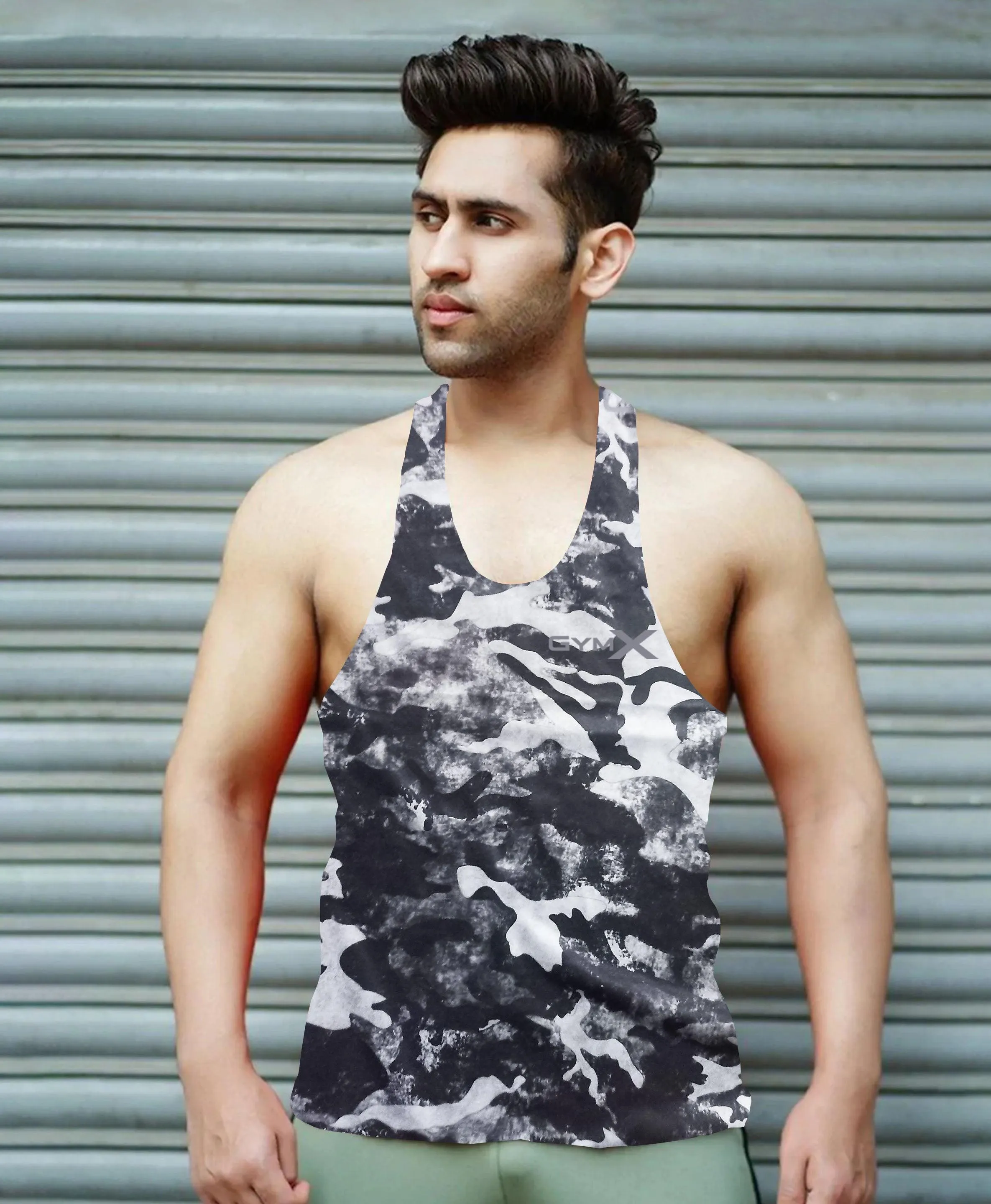 GymX Dark Knight Grey Camo Stringer- Sale