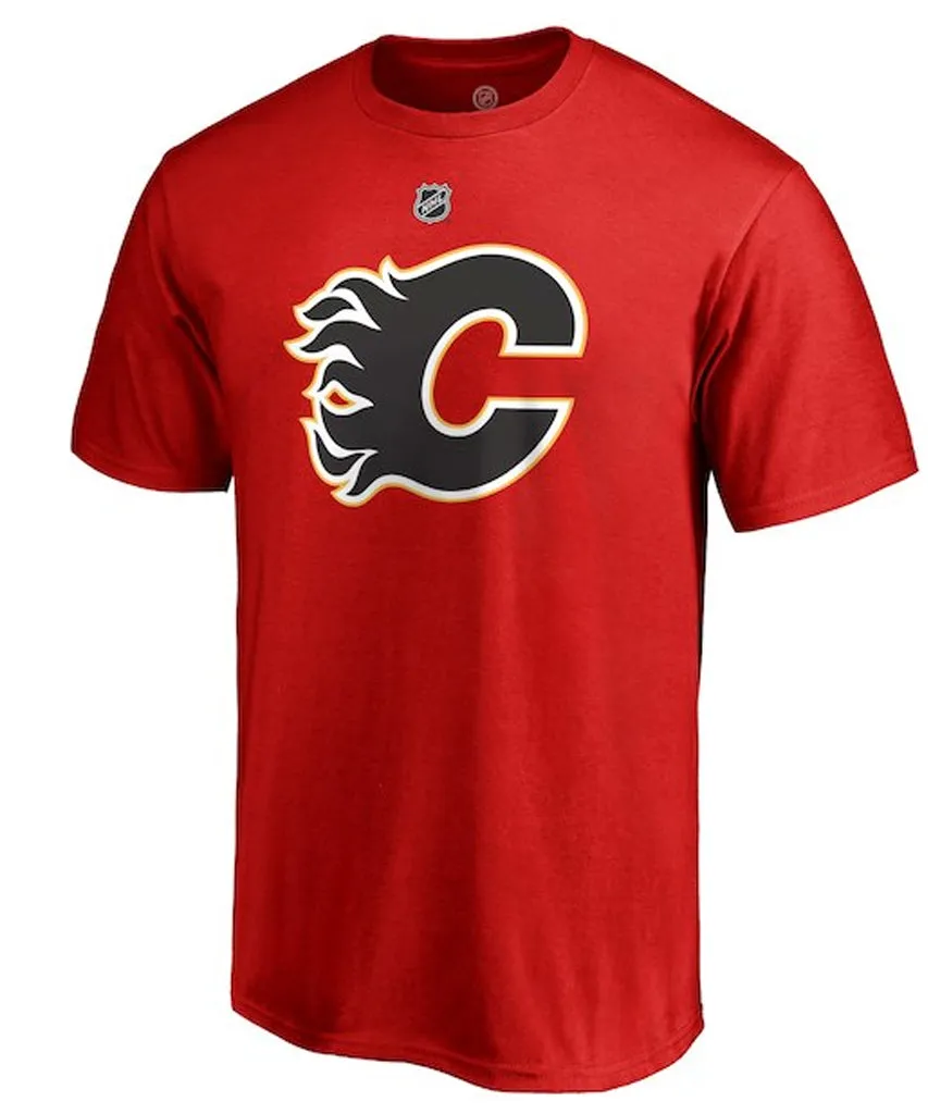 JOHNNY GAUDREAU CALGARY FLAMES FANATICS MEN'S NAME AND NUMBER T SHIRT