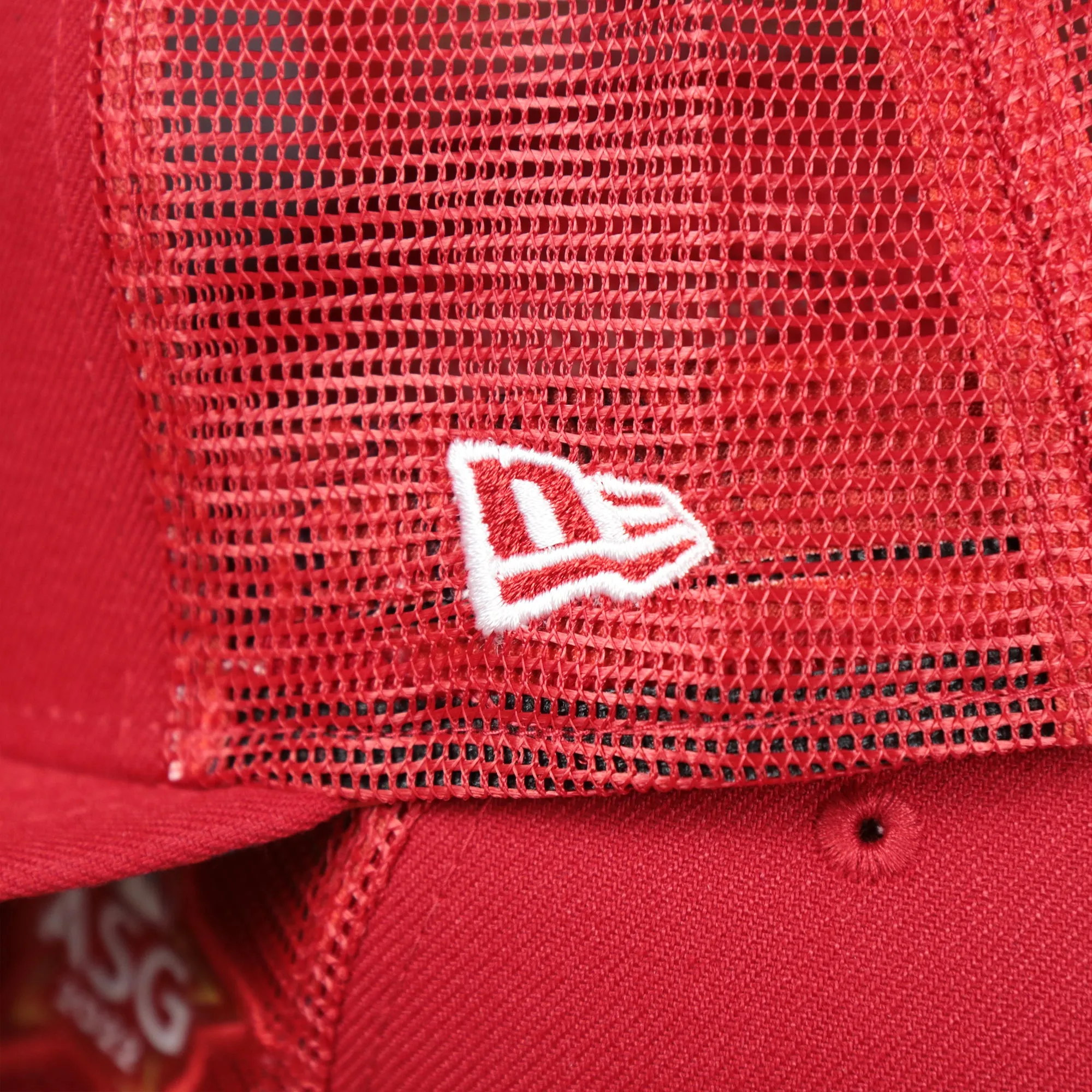 Los Angeles Angels Metallic All Star Game MLB 2022 Side Patch 9Fifty Mesh Snapback | ASG 2022 Red Trucker Hat