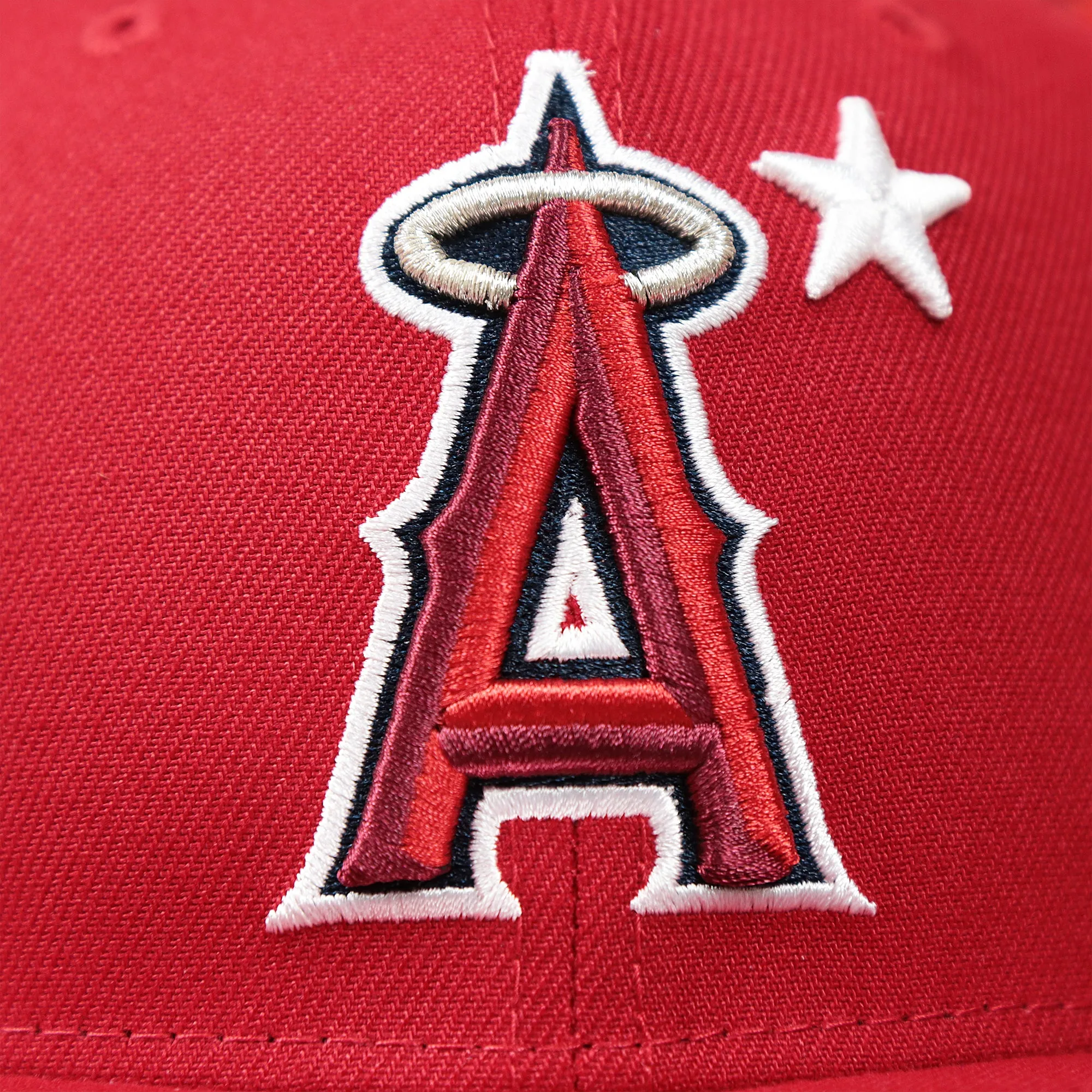 Los Angeles Angels Metallic All Star Game MLB 2022 Side Patch 9Fifty Mesh Snapback | ASG 2022 Red Trucker Hat