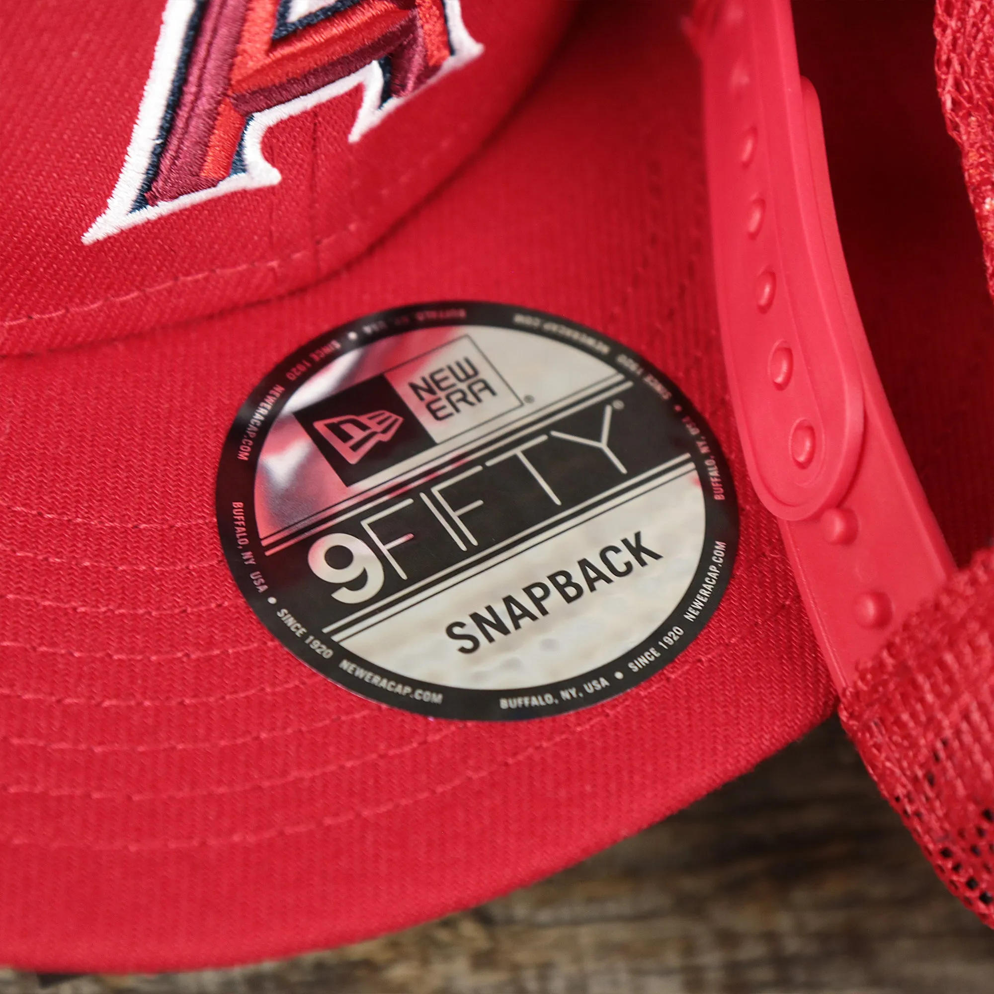 Los Angeles Angels Metallic All Star Game MLB 2022 Side Patch 9Fifty Mesh Snapback | ASG 2022 Red Trucker Hat