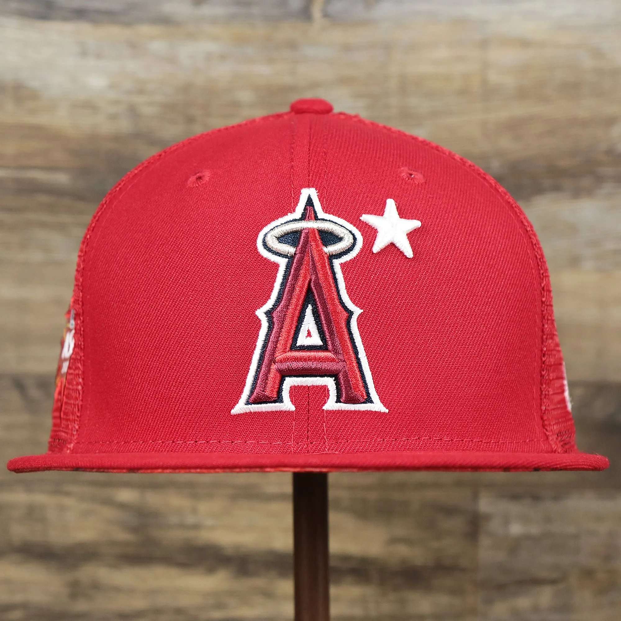 Los Angeles Angels Metallic All Star Game MLB 2022 Side Patch 9Fifty Mesh Snapback | ASG 2022 Red Trucker Hat