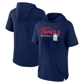 Minnesota Twins Navy Fanatics Offensive Strategy Short Sleeve Pullover Hoodie