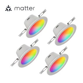 Nanoleaf Essentials Colour Smart LED Downlights (Matter Compatible) – 4 Pack