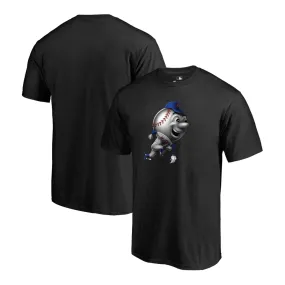 New York Mets Fanatics Black Mr. Met Logo 100% Cotton Short Sleeve T-Shirt