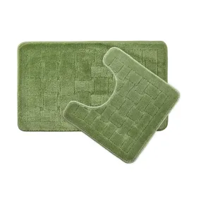 Orkney Bath Mat Set - Sage Geen