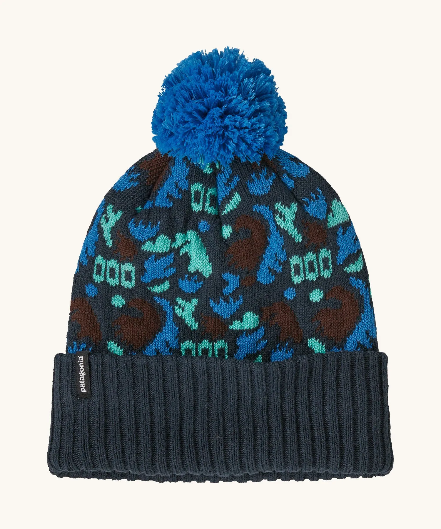 Patagonia Adult Powder Town Beanie - Across Oceans / Smolder Blue