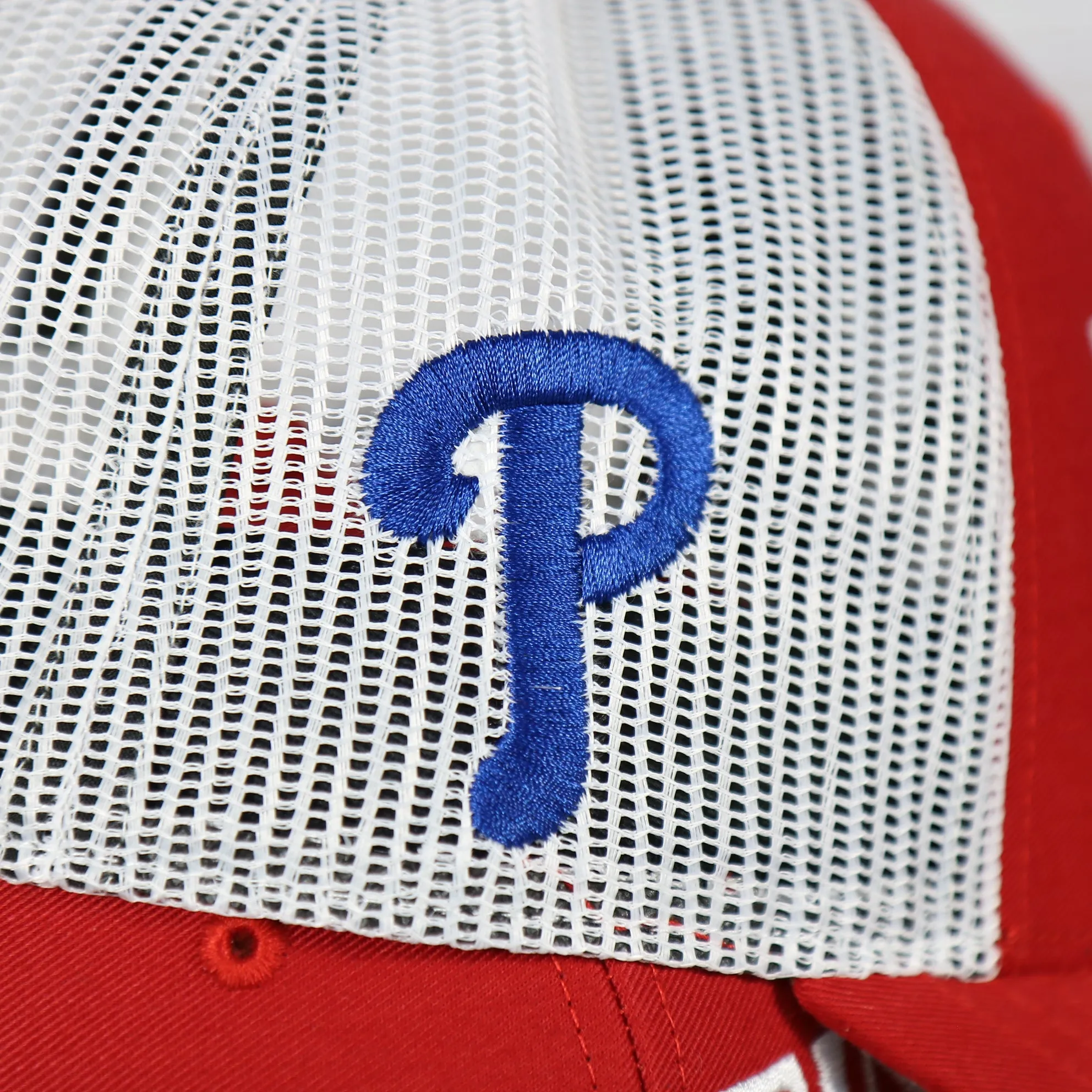 Philadelphia Phillies 2022 World Series Fightin' Phils Phillies Logo Side Patch Red Adjustable Trucker Snapback Hat