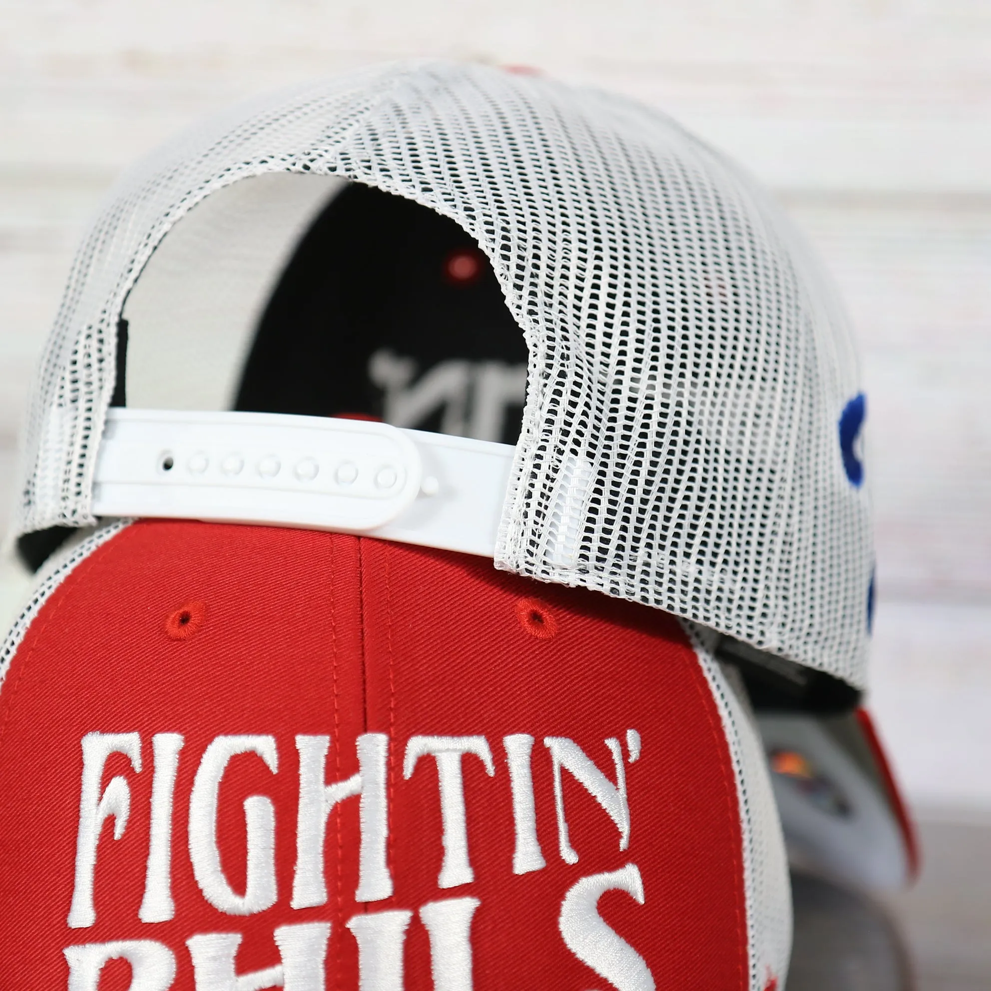 Philadelphia Phillies 2022 World Series Fightin' Phils Phillies Logo Side Patch Red Adjustable Trucker Snapback Hat