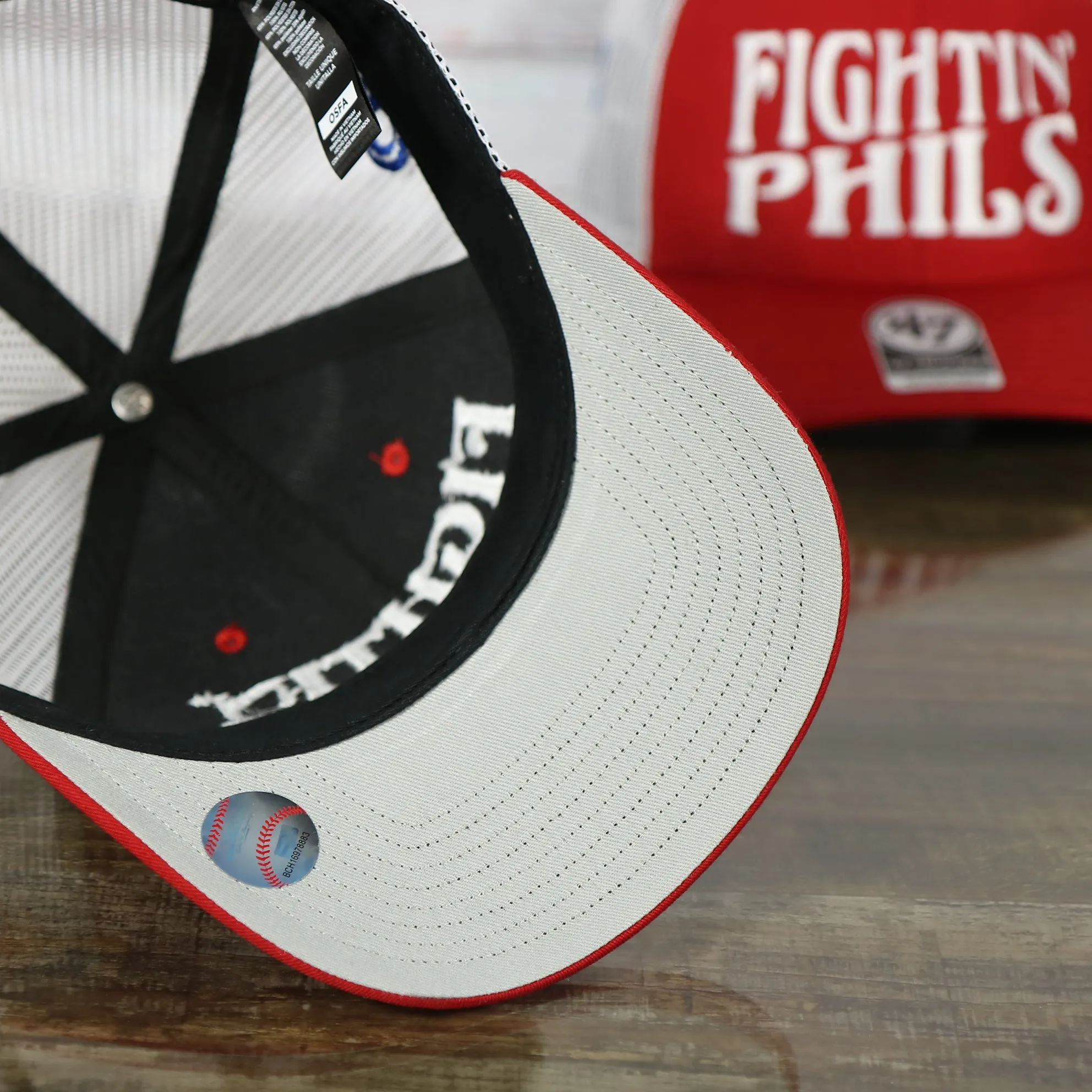 Philadelphia Phillies 2022 World Series Fightin' Phils Phillies Logo Side Patch Red Adjustable Trucker Snapback Hat