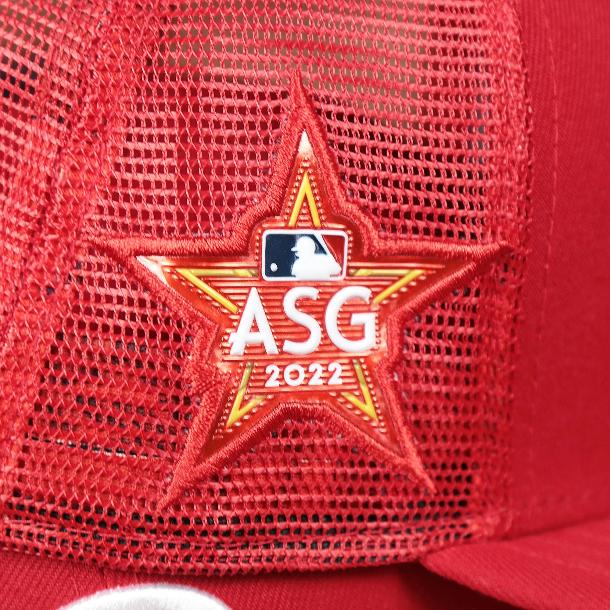 Philadelphia Phillies Metallic All Star Game MLB 2022 Side Patch 9Fifty Mesh Snapback | ASG 2022 Red Trucker Hat