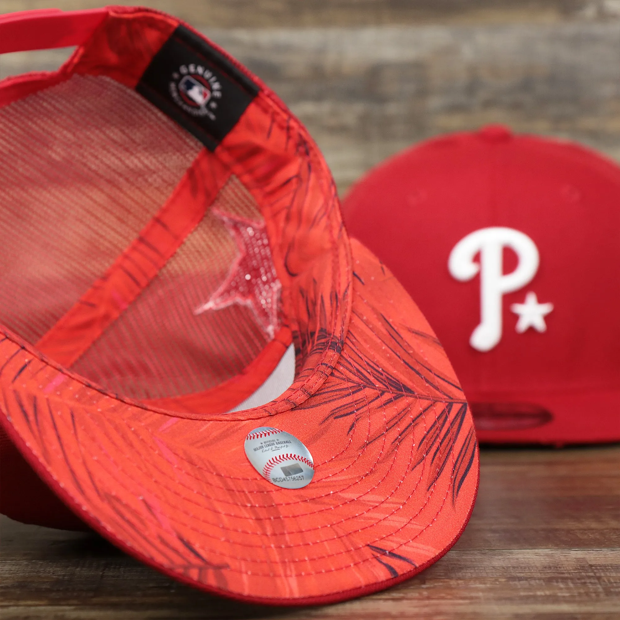 Philadelphia Phillies Metallic All Star Game MLB 2022 Side Patch 9Fifty Mesh Snapback | ASG 2022 Red Trucker Hat