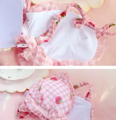 Pink Strawberry Kawaii Lolita Nymphet Lingerie Set